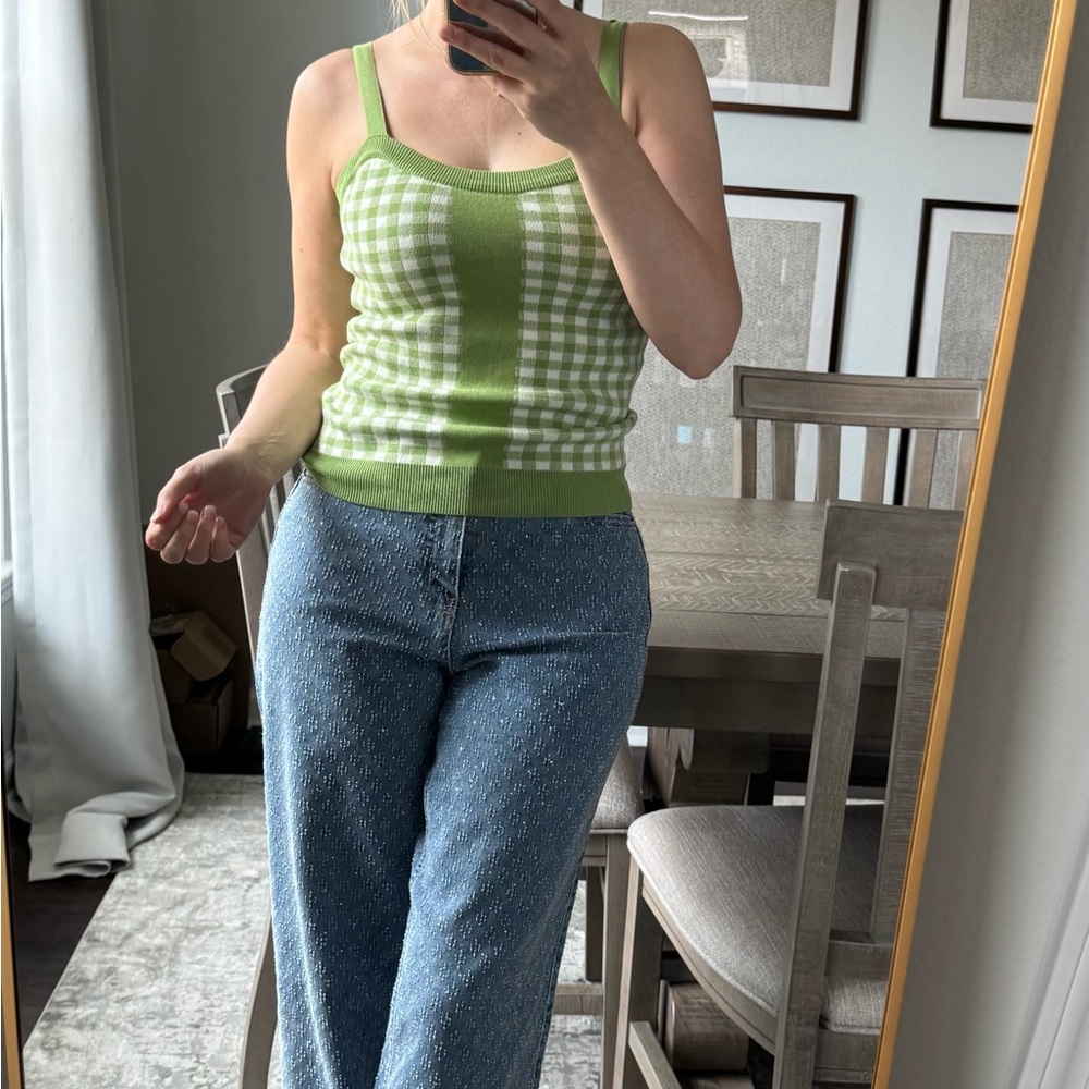 St Patrick’s Spring Green Checkered Women's Top - Picture 3 of 11